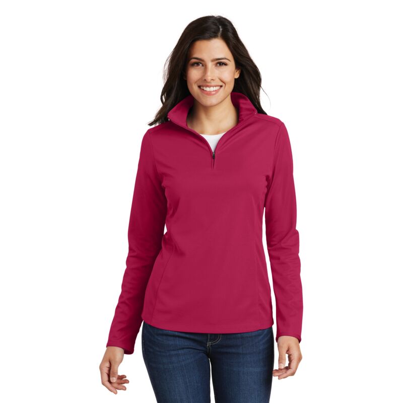 Ladies Pinpoint Mesh 1/2 Zip Thumbnail