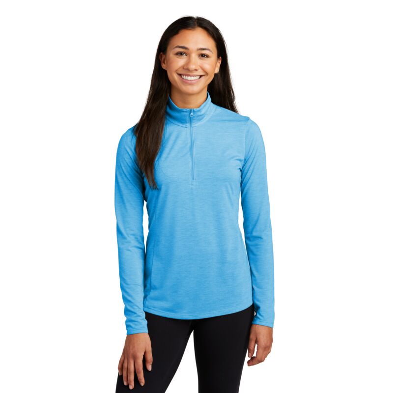 ® Ladies PosiCharge ® Tri Blend Wicking 1/4 Zip Pullover Thumbnail