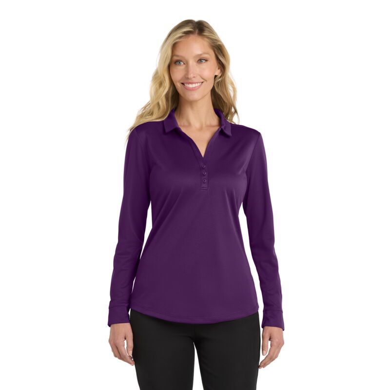 ® Ladies Silk Touch ™ Performance Long Sleeve Polo Thumbnail