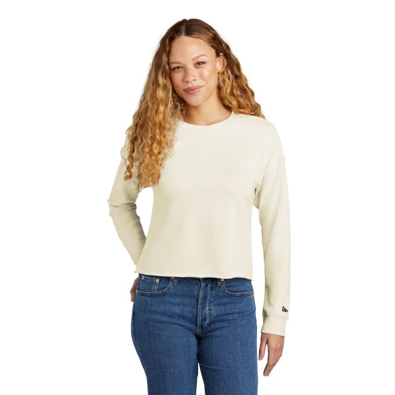 Women's Tri Blend Fleece Crop Crew Thumbnail